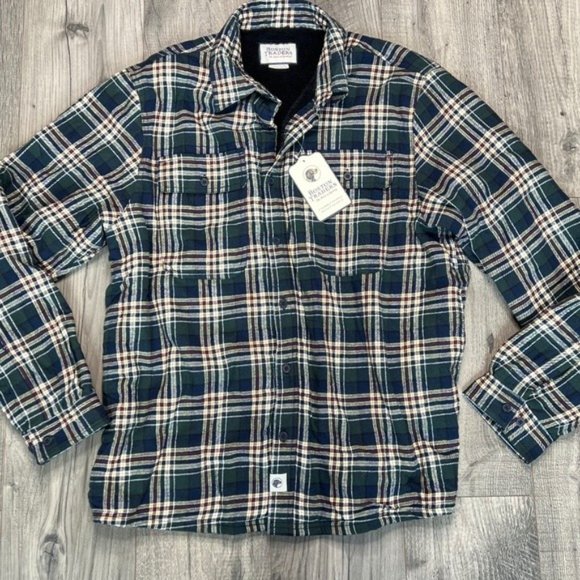 Boston Traders NWT Women's Size XL Oversized Green Plaid Sherpa Lined Shacket - Picture 2 of 10